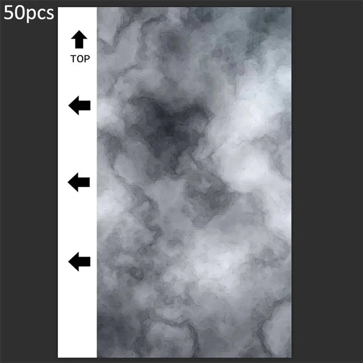 50Pcs / Pack Marble Grain Series Color Back Film for Cutting Machine 18x10.5cm PVC Rear Sticker Sheets