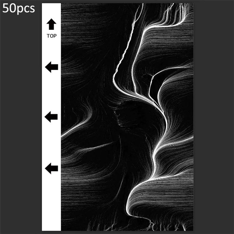 50Pcs / Pack Marble Grain Series Color Back Film for Cutting Machine 18x10.5cm PVC Rear Sticker Sheets