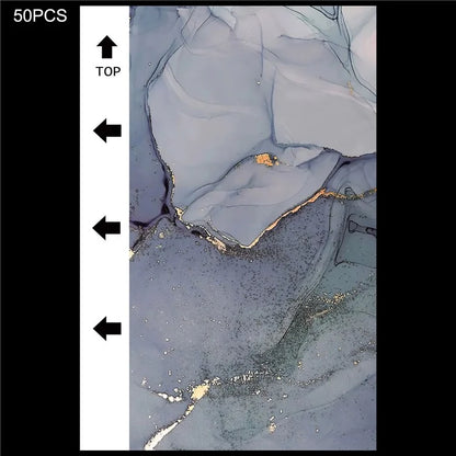 50Pcs  /  Pack Marble Grain Series Color Back Film for Cutting Machine 18x10.5cm PVC Rear Sticker Sheets