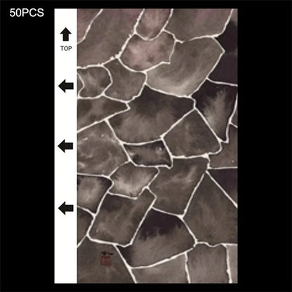 50Pcs  /  Pack Marble Grain Series Color Back Film for Cutting Machine 18x10.5cm PVC Rear Sticker Sheets