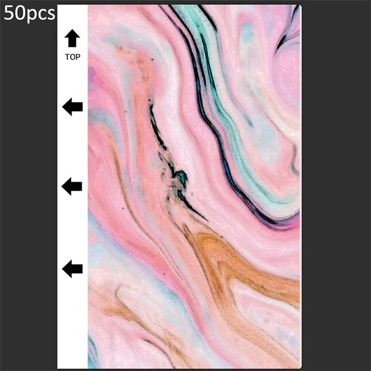 50Pcs / Pack Marble Grain Series Back Sticker for Cutting Machine 18x10.5cm PVC Universal Cutting Film