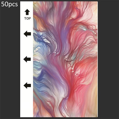50Pcs / Pack Marble Grain Series Back Sticker for Cutting Machine 18x10.5cm PVC Universal Cutting Film