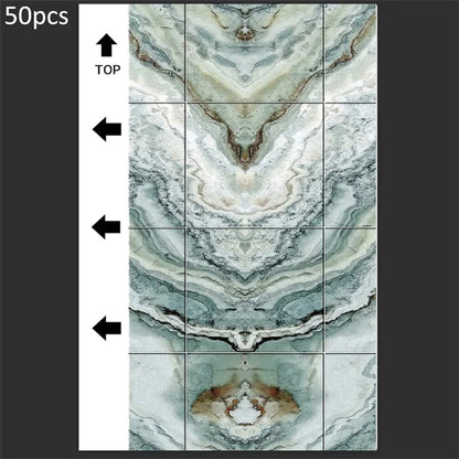 50Pcs / Pack Marble Grain Series Back Sticker for Cutting Machine 18x10.5cm PVC Universal Cutting Film