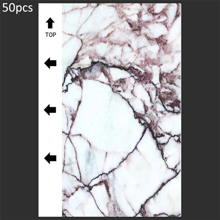 50Pcs / Pack Marble Grain Series Back Sticker for Cutting Machine 18x10.5cm PVC Universal Cutting Film