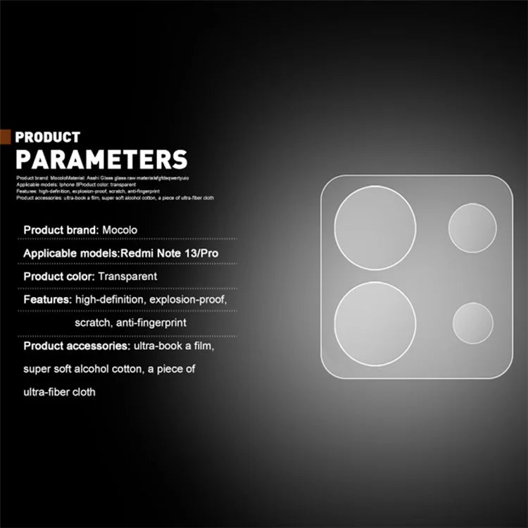 MOCOLO For Xiaomi Redmi Note 13 5G Camera Lens Film Tempered Glass Lens Protector