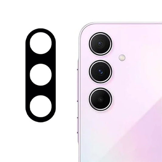 For Samsung Galaxy A55 5G Tempered Glass Lens Film Silk Printing Black Phone Camera Lens Protector