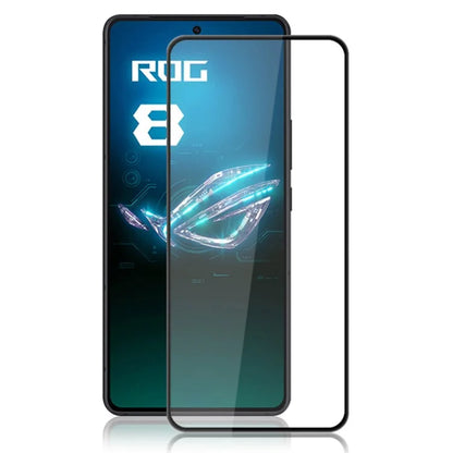 AMORUS For Asus ROG Phone 8 5G / 8 Pro 5G Tempered Glass Full Screen Protector Silk Printing, Black