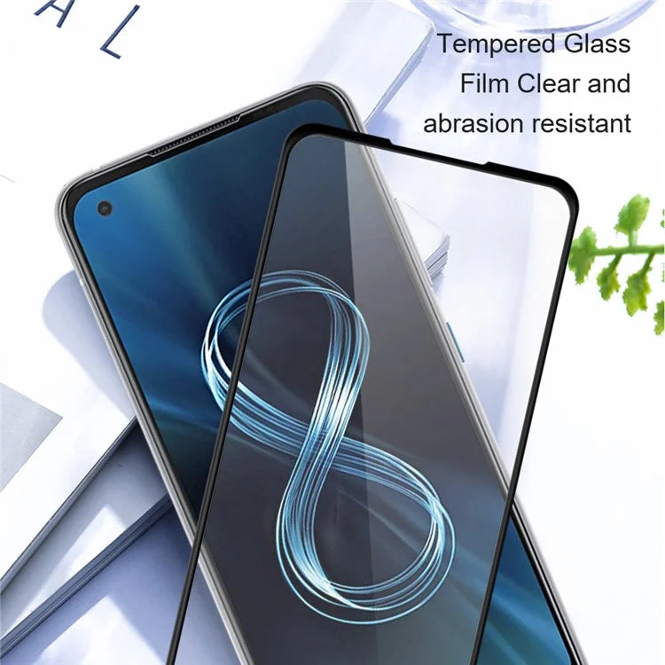 AMORUS For Asus ROG Phone 8 5G / 8 Pro 5G Tempered Glass Full Screen Protector Silk Printing, Black