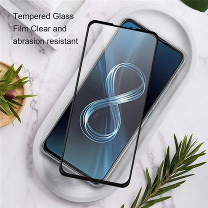 AMORUS For Asus ROG Phone 8 5G / 8 Pro 5G Tempered Glass Full Screen Protector Silk Printing, Black