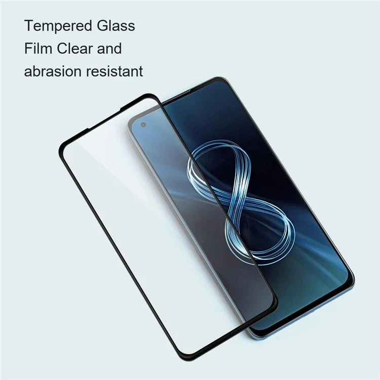 AMORUS For Asus ROG Phone 8 5G / 8 Pro 5G Tempered Glass Full Screen Protector Silk Printing, Black