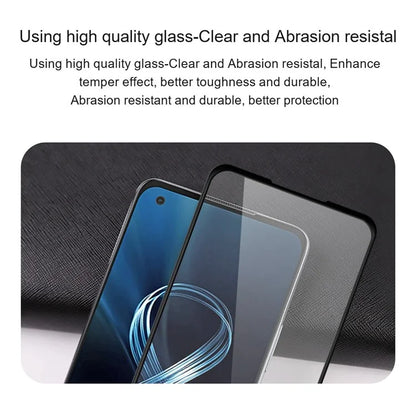 AMORUS For Asus ROG Phone 8 5G / 8 Pro 5G Tempered Glass Full Screen Protector Silk Printing, Black