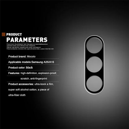 MOCOLO For Samsung Galaxy A25 5G (Global) (161.0 x 76.5 x 8.3mm) Camera Lens Protector Tempered Glass Silk Printing Lens Film