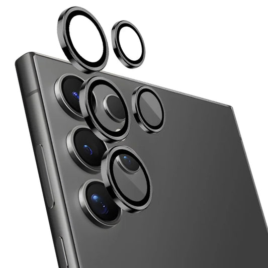 NORTHJO 1 Set For Samsung Galaxy S24 Ultra Camera Lens Film CD Vein Metal Ring + Tempered Glass Lens Film