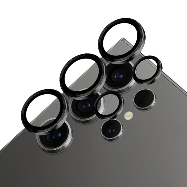 NORTHJO 1 Set For Samsung Galaxy S24 Ultra Camera Lens Film CD Vein Metal Ring + Tempered Glass Lens Film