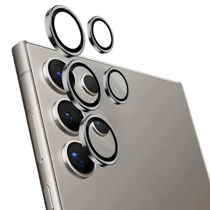 NORTHJO 1 Set For Samsung Galaxy S24 Ultra Camera Lens Film CD Vein Metal Ring + Tempered Glass Lens Film