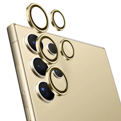 NORTHJO 1 Set For Samsung Galaxy S24 Ultra Camera Lens Film CD Vein Metal Ring + Tempered Glass Lens Film