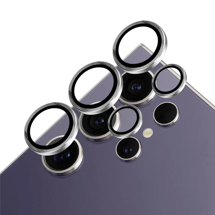 NORTHJO 1 Set For Samsung Galaxy S24 Ultra Camera Lens Film CD Vein Metal Ring + Tempered Glass Lens Film