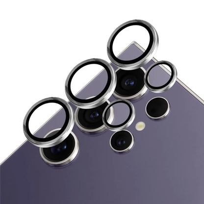 NORTHJO 1 Set For Samsung Galaxy S24 Ultra Camera Lens Film CD Vein Metal Ring + Tempered Glass Lens Film