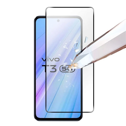 RURIHAI 10Pcs For vivo T3 5G Screen Protector 0.26mm Secondary Hardening High Aluminum-silicon Glass Film