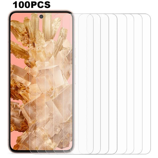100PCS For Google Pixel 8 Screen Protector Ultra-Clear Phone Tempered Glass Film