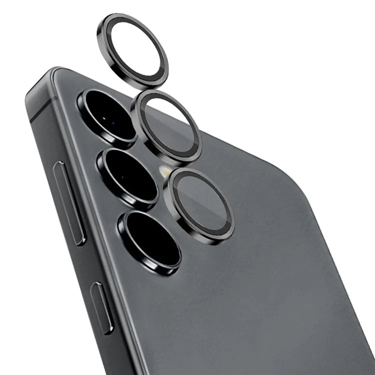 NORTHJO 1 Set For Samsung Galaxy S24 Camera Lens Film CD Vein Metal Ring + Tempered Glass Lens Film