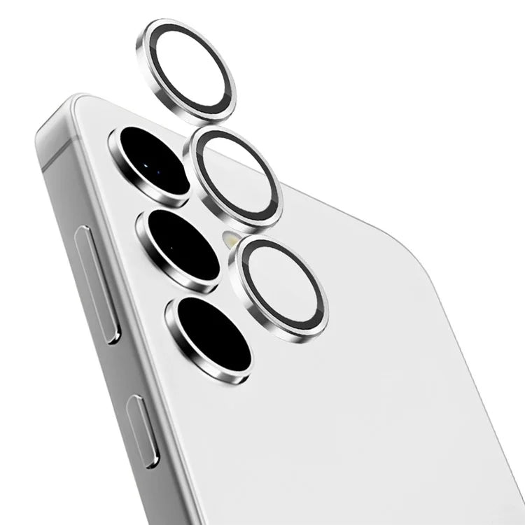 NORTHJO 1 Set For Samsung Galaxy S24 Camera Lens Film CD Vein Metal Ring + Tempered Glass Lens Film