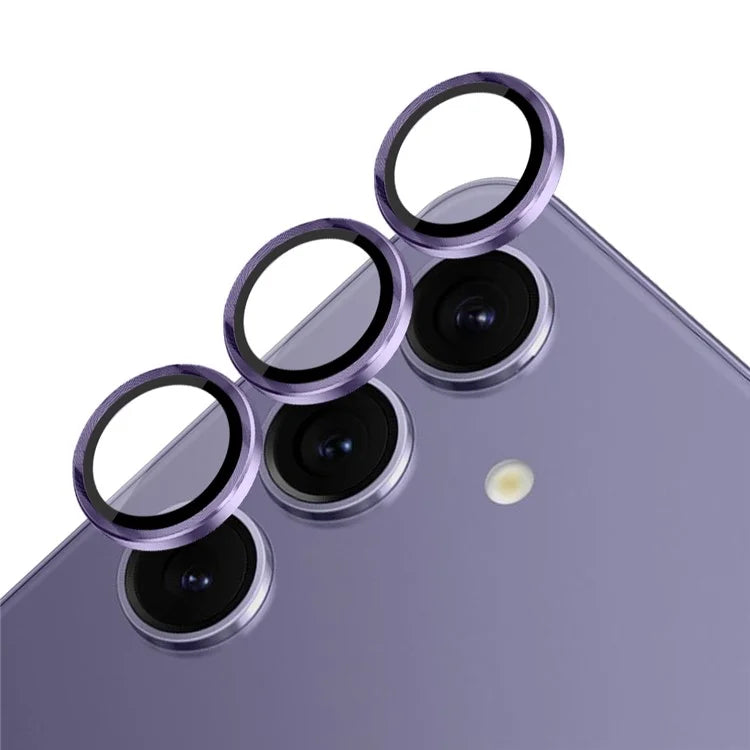 NORTHJO 1 Set For Samsung Galaxy S24 Camera Lens Film CD Vein Metal Ring + Tempered Glass Lens Film