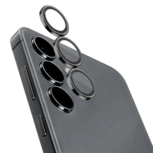 NORTHJO 1 Set For Samsung Galaxy S24+ Camera Lens Protector CD Vein Metal Ring + Tempered Glass Lens Film