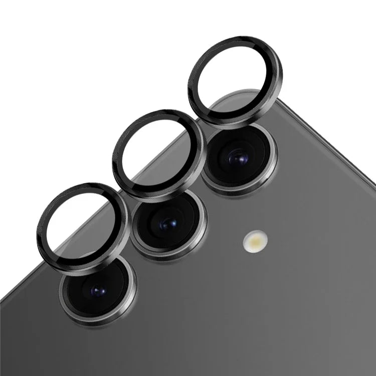 NORTHJO 1 Set For Samsung Galaxy S24+ Camera Lens Protector CD Vein Metal Ring + Tempered Glass Lens Film