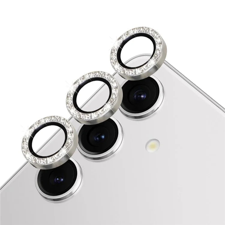 NORTHJO For Samsung Galaxy S24+ 1 Set Camera Lens Protector Glitter Metal Ring Ultra Clear Lens Film