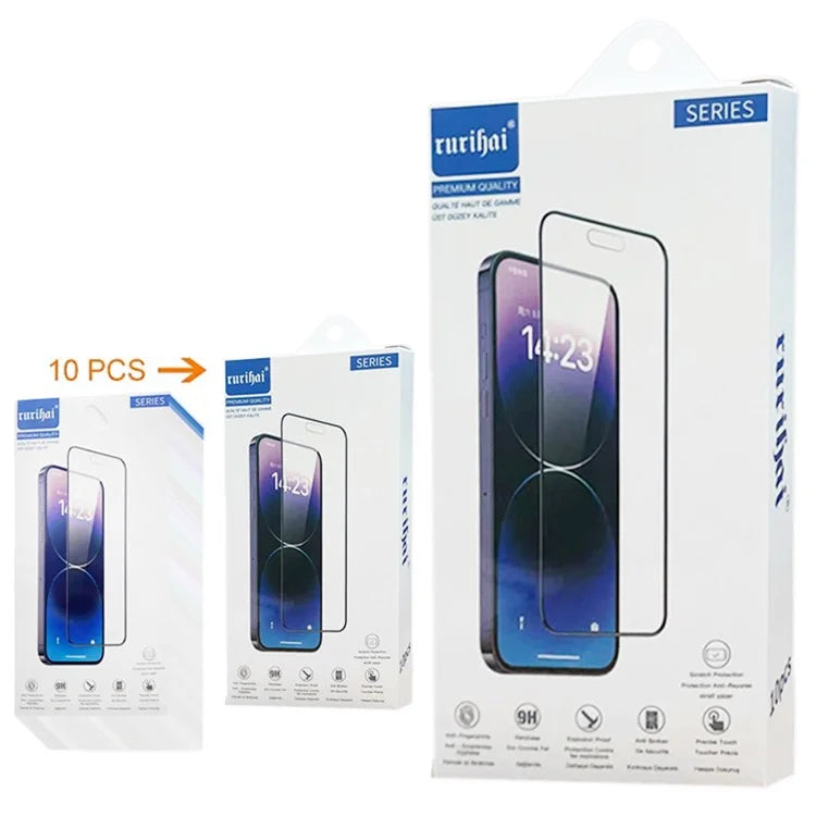 RURIHAI 10Pcs For Xiaomi Redmi Turbo 3 5G / Poco F6 5G HD Clear Screen Film High Aluminum-Silicon Glass Screen Protector