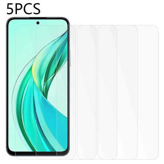 5Pcs  /  Set For Honor 90 Smart / X7b 4G Film High Clarity Tempered Glass 2.5D Screen Protector
