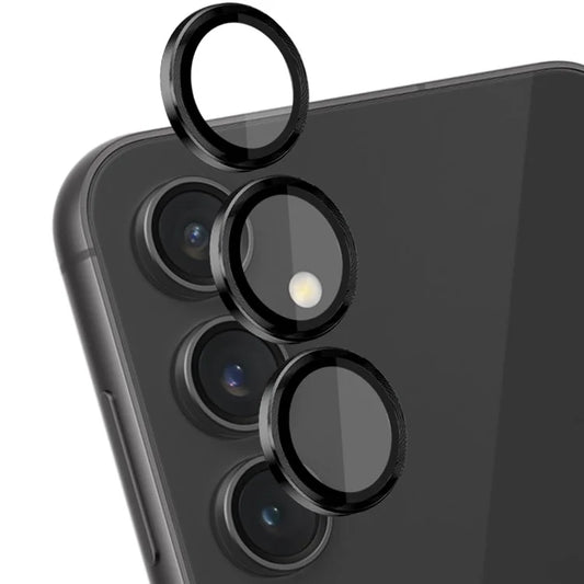 NORTHJO 1 Set For Samsung Galaxy S23 FE Camera Lens Protector Tempered Glass Rear Lens Film with CD Vein Metal Ring