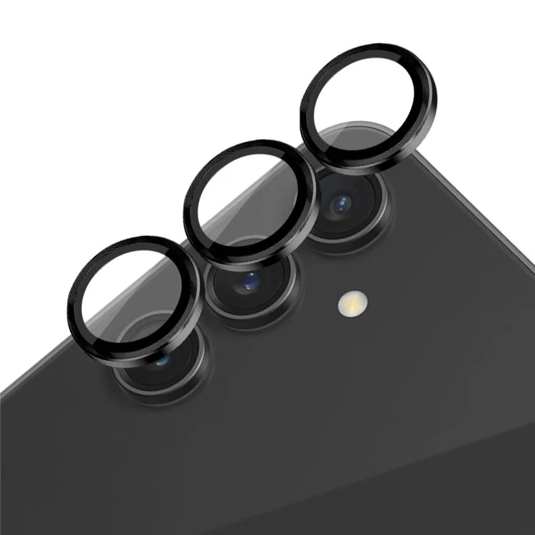 NORTHJO 1 Set For Samsung Galaxy S23 FE Camera Lens Protector Tempered Glass Rear Lens Film with CD Vein Metal Ring