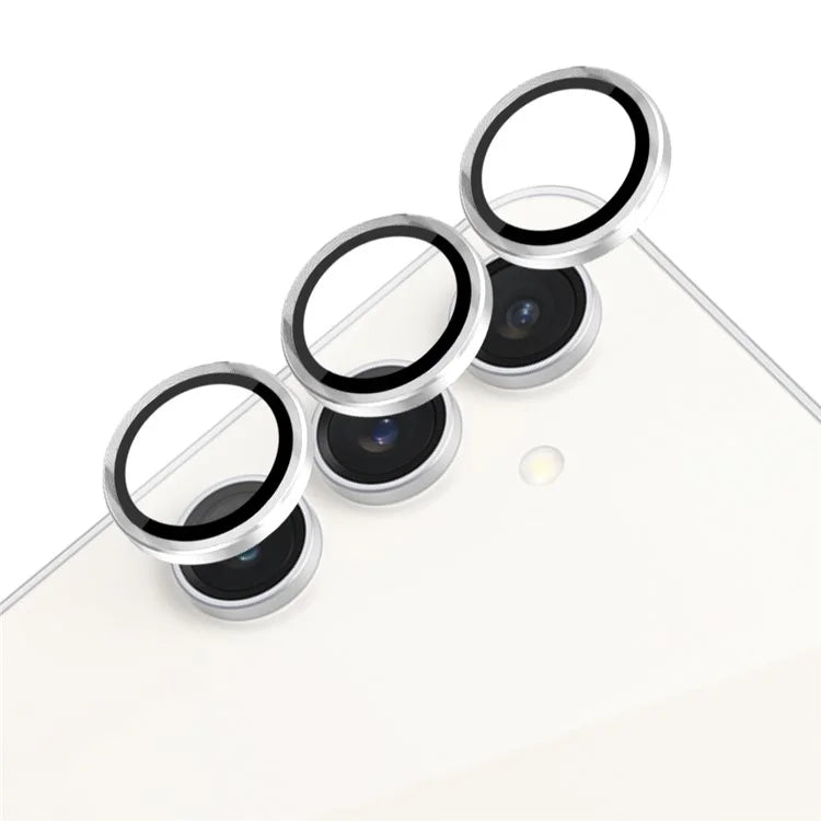 NORTHJO 1 Set For Samsung Galaxy S23 FE Camera Lens Protector Tempered Glass Rear Lens Film with CD Vein Metal Ring
