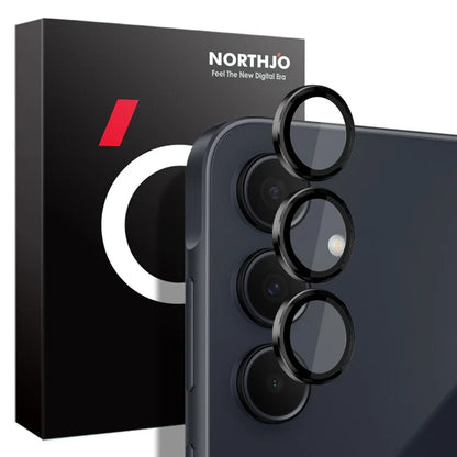 NORTHJO 1 Set For Samsung Galaxy A35 5G Camera Lens Film 9H Scratch-proof Rear Lens Protector with CD Vein Metal Ring