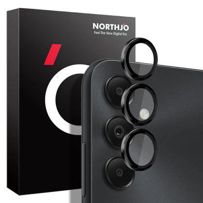 NORTHJO 1 Set For Samsung Galaxy A05s 4G Tempered Glass Camera Lens Protector with CD Vein Metal Ring