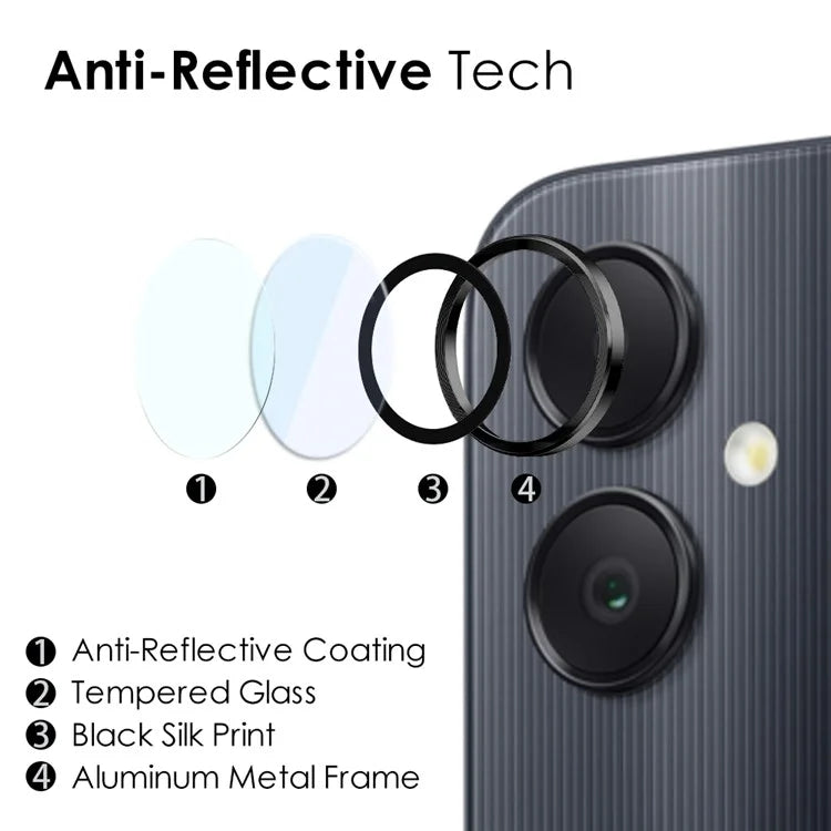 NORTHJO 1 Set For Samsung Galaxy A05 4G Camera Lens Protector CD Vein Metal Ring Lens Film