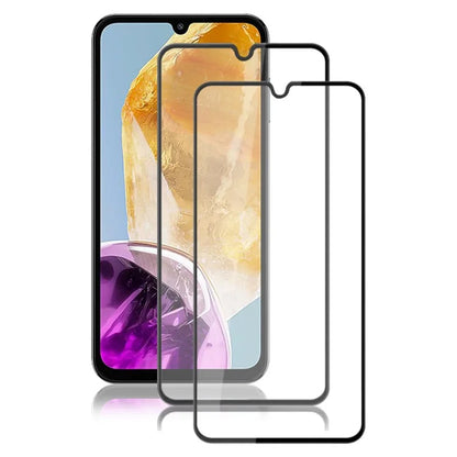 AMORUS 2Pcs For Samsung Galaxy M15 5G Tempered Glass Screen Protector Silk Printing 9H Film