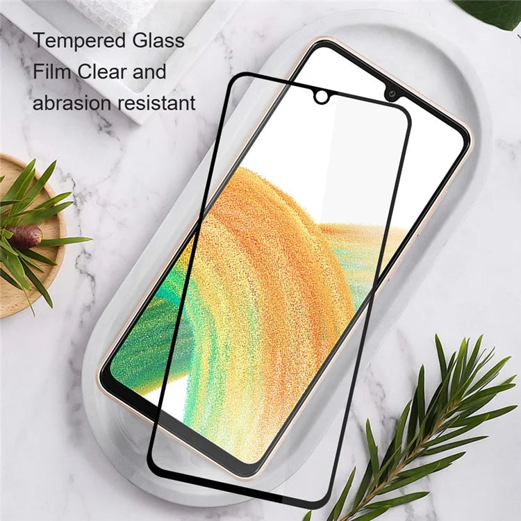 AMORUS 2Pcs For Samsung Galaxy M15 5G Tempered Glass Screen Protector Silk Printing 9H Film