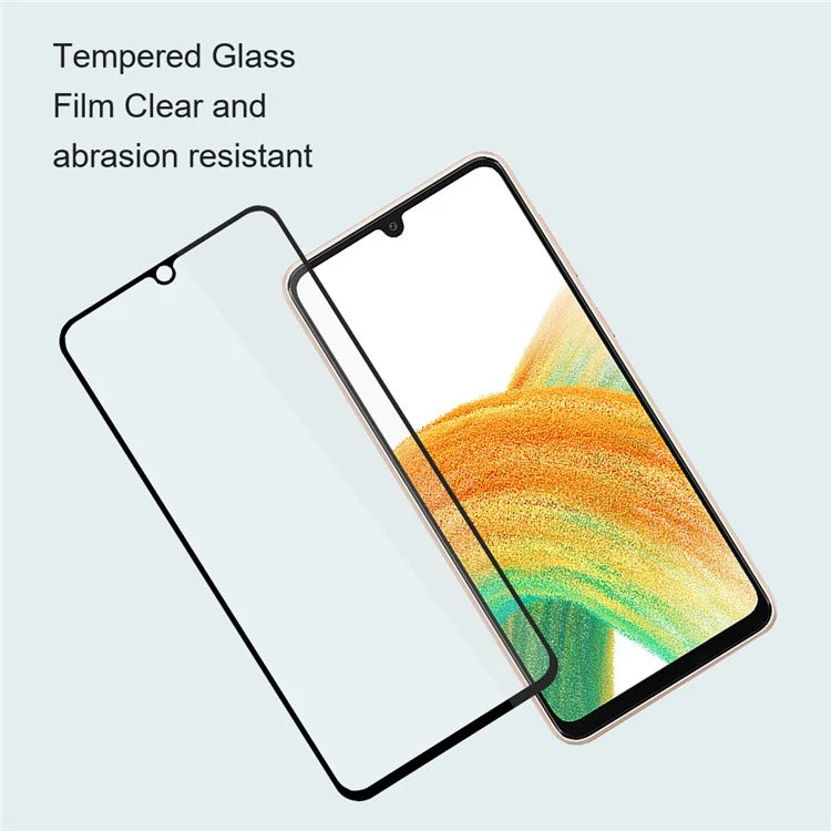 AMORUS 2Pcs For Samsung Galaxy M15 5G Tempered Glass Screen Protector Silk Printing 9H Film