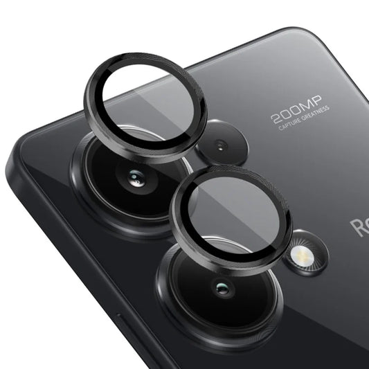 NORTHJO 1 Set For Xiaomi Poco M6 Pro 4G / Redmi Note 13 Pro 4G Camera Lens Protector CD Vein Metal Ring Lens Film