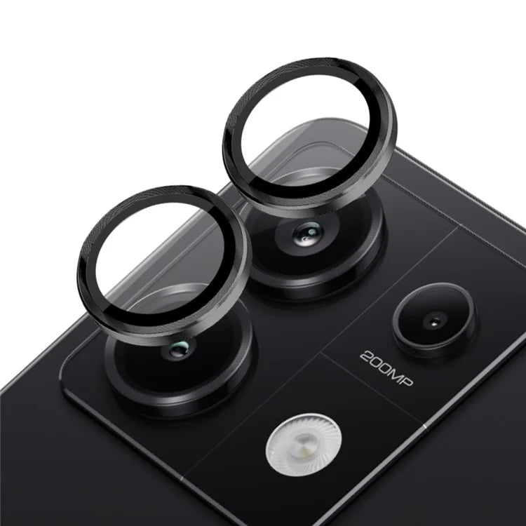 NORTHJO 1 Set For Xiaomi Redmi Note 13 Pro 5G / Poco X6 5G Camera Lens Film Tempered Glass+Metal Ring Lens Protector