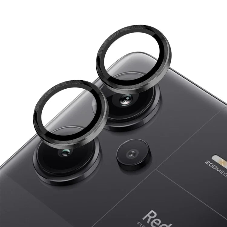 NORTHJO 1 Set For Xiaomi Redmi Note 13 Pro+ 5G Camera Lens Film Anti-fingerprint Tempered Glass+Metal Ring Lens Protector