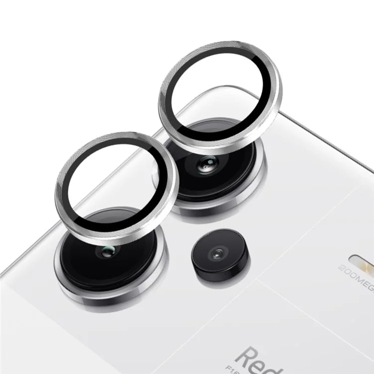 NORTHJO 1 Set For Xiaomi Redmi Note 13 Pro+ 5G Camera Lens Film Anti-fingerprint Tempered Glass+Metal Ring Lens Protector