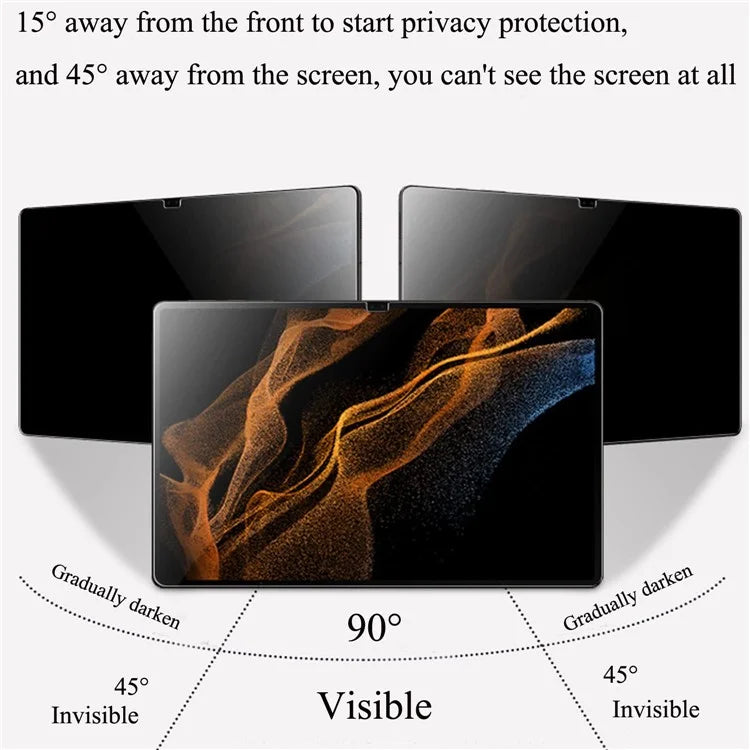 For Samsung Galaxy Tab A9+ Screen Protector 0.3mm Arc Edge Full Covering Anti-Spy Tempered Glass Film