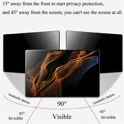 For Samsung Galaxy Tab A9+ Screen Protector 0.3mm Arc Edge Full Covering Anti-Spy Tempered Glass Film