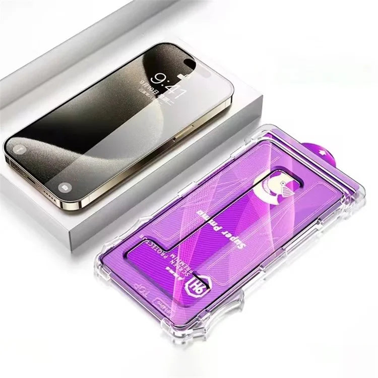 For iPhone 15 Pro Full Screen Protector HD Clear PET Film with Easy Installation Tool
