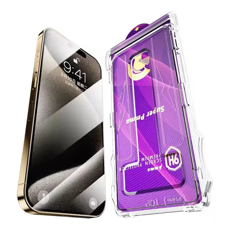 For iPhone 15 Pro Full Screen Protector HD Clear PET Film with Easy Installation Tool