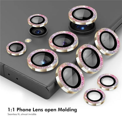 ENKAY HAT PRINCE For Samsung Galaxy S24 Ultra AR Clear Glitter Camera Lens Protector Metal Ring Rear Lens Guard